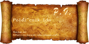Polácsik Ida névjegykártya